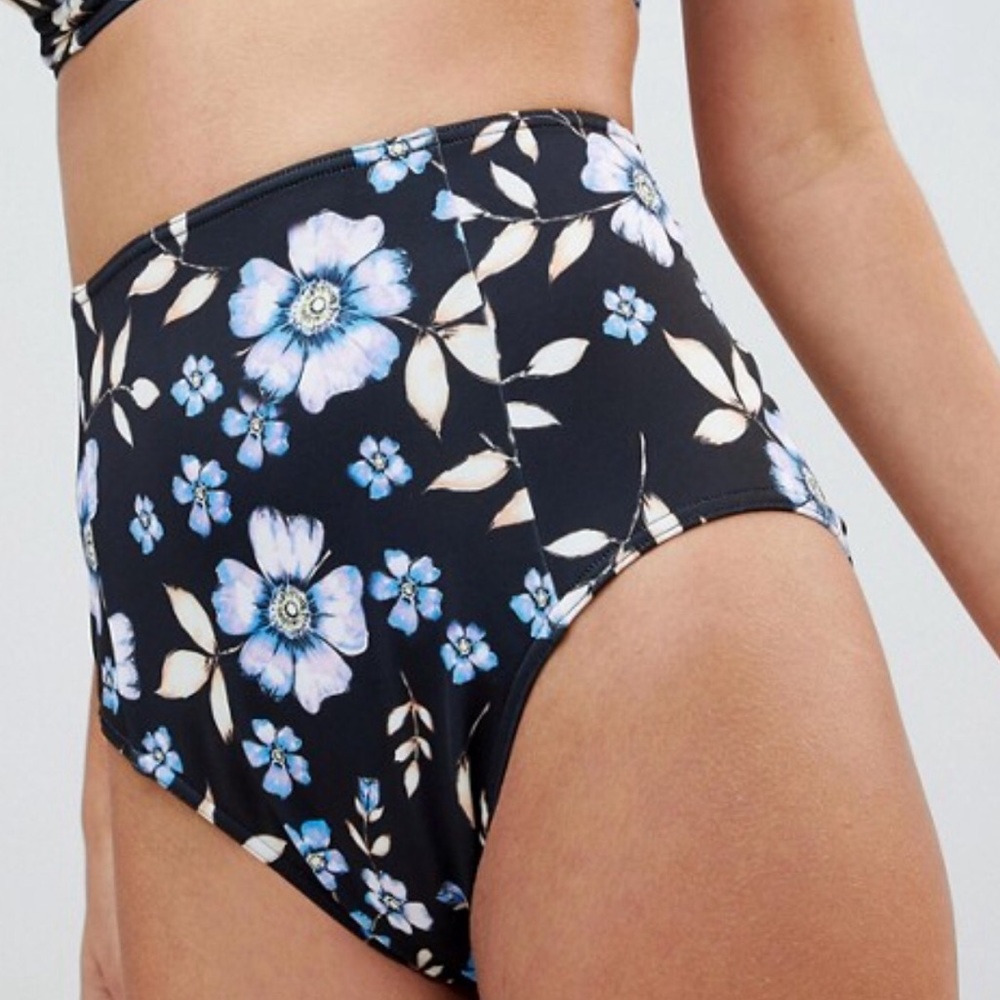 ASOS swim high waist full brief bikini bottom NWT